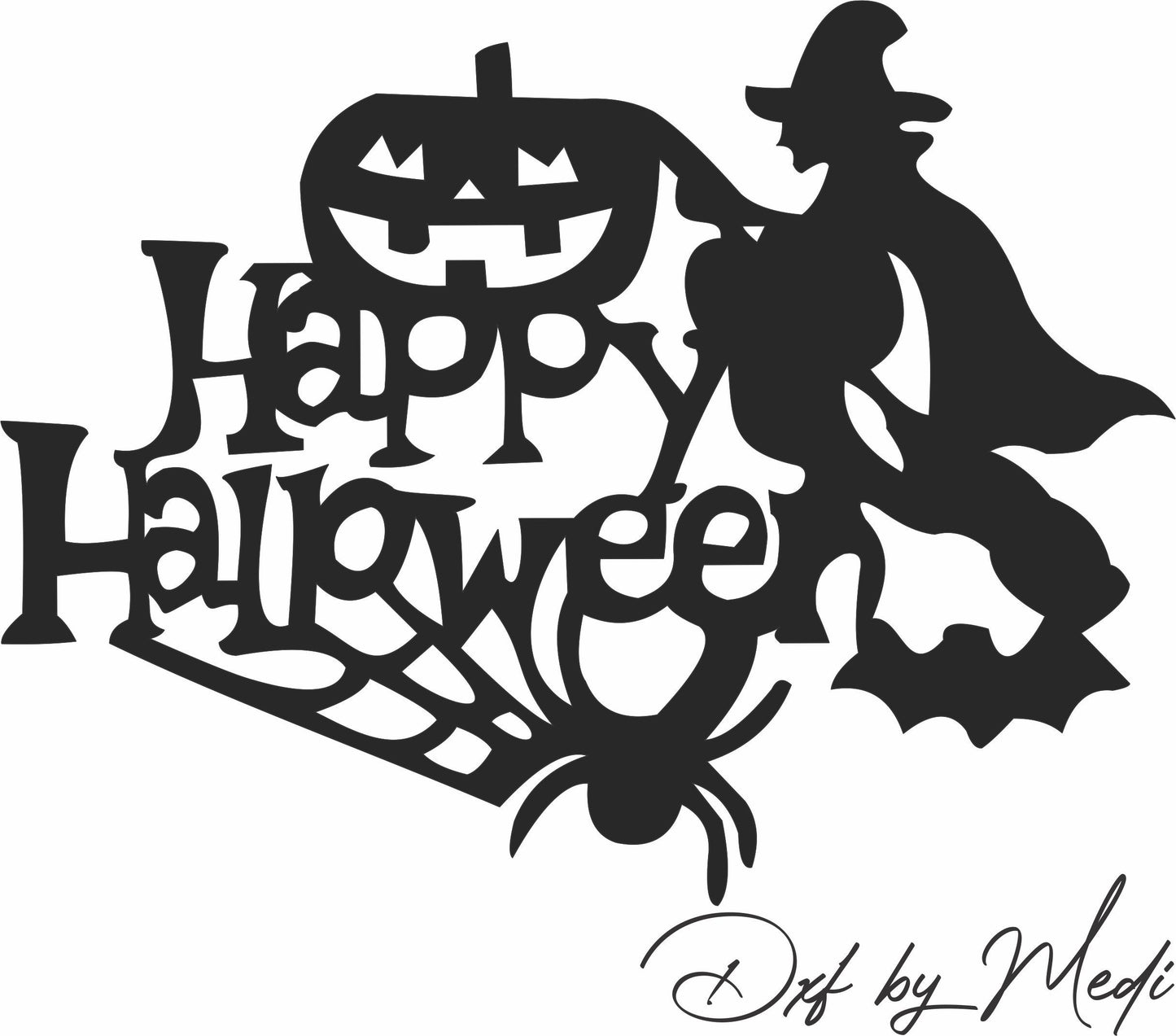 Flying Witch SVG, Laser Cut File for CNC, Spooky Witch on Broom Svg, Flying Witch dxf, Halloween Svg, Scary Wicked Witch Broomstick plasma,