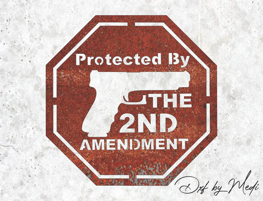 Protected By the 2nd Amendment Sign DXF SVG File for Cnc plasma laser Cutting - Coastal Decor & DIY Projects