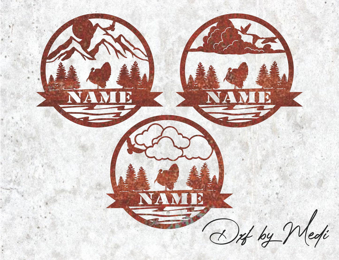 Personalized Turkey Outdoor Monogram pack - DXF SVG File for Cnc plasma laser Cutting