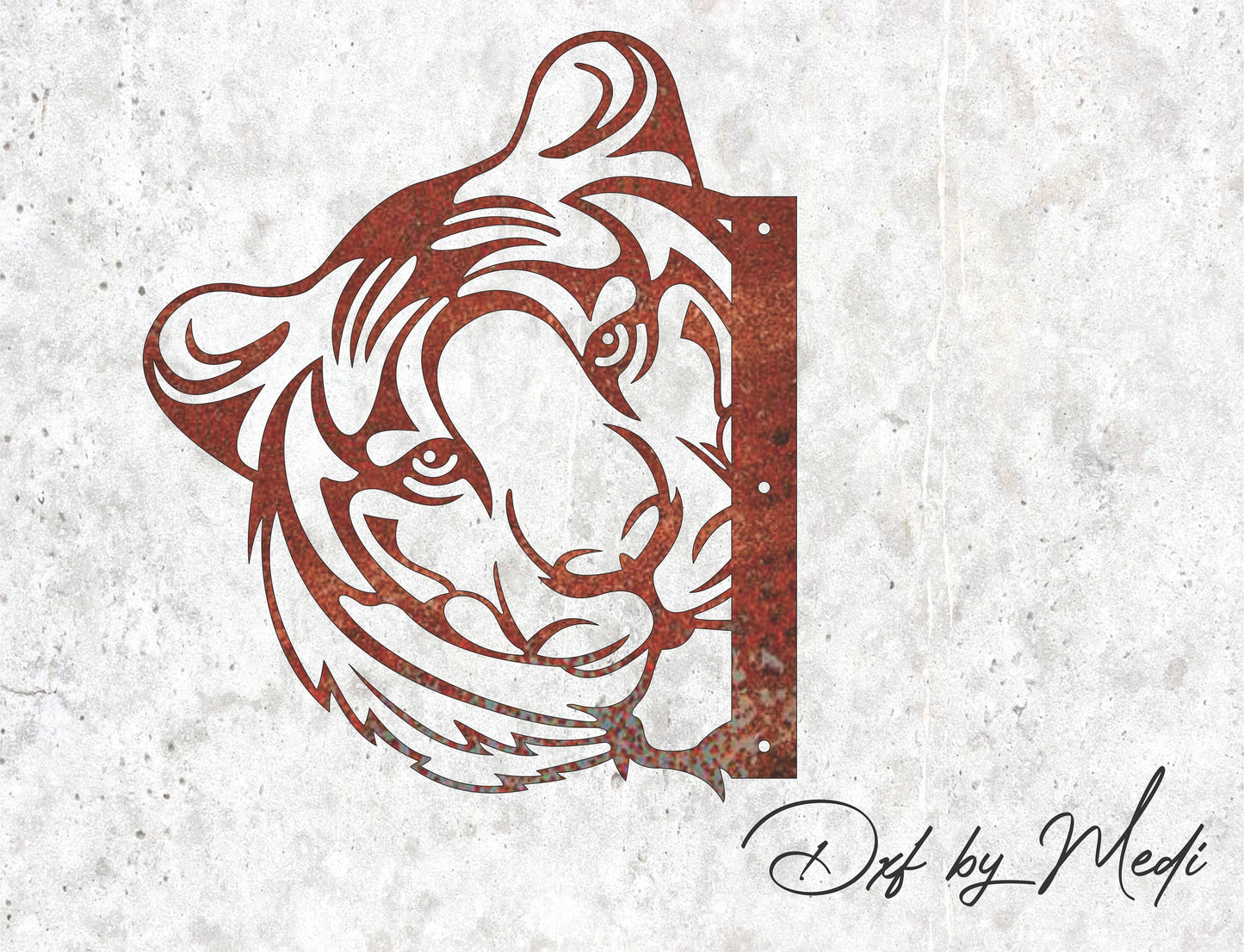 Peeking Tiger Tree Stake DXF svg Files - Instant Download for Laser, Plasma, Waterjet Cutting