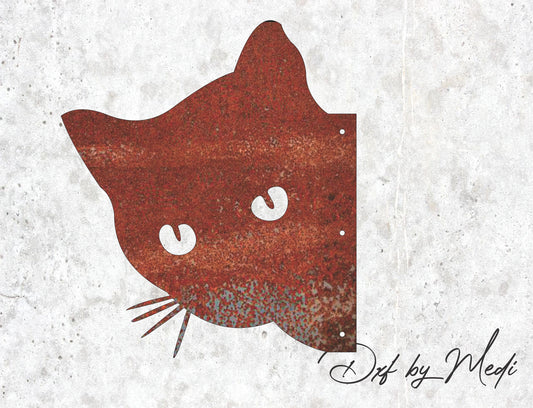 Peeking Cat Tree Stake DXF svg Files - Instant Download for Laser, Plasma, Waterjet Cutting