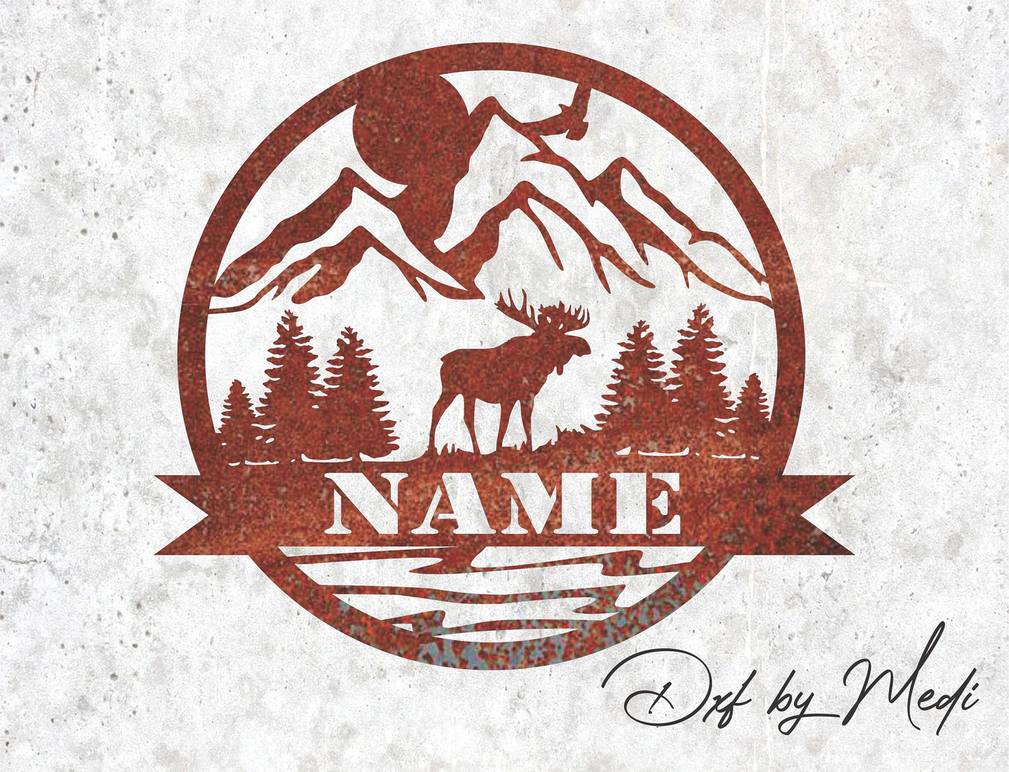 Majestic Moose Outdoor Monogram DXF svg Files - Instant Download for Laser, Plasma, Waterjet Cutting