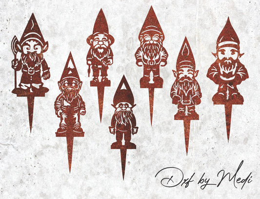 Gnome Stakes Pack DXF & SVG Files - Ideal for CNC, Laser Cutting, and Waterjet