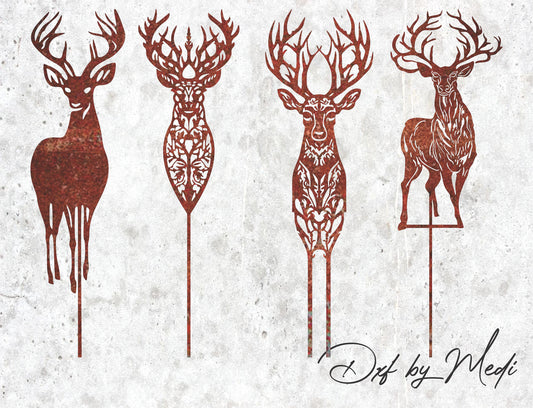 Deer Garden Stake Pack DXF & SVG Files - Perfect for CNC, Laser Cutting, and Waterjet - ready to cut