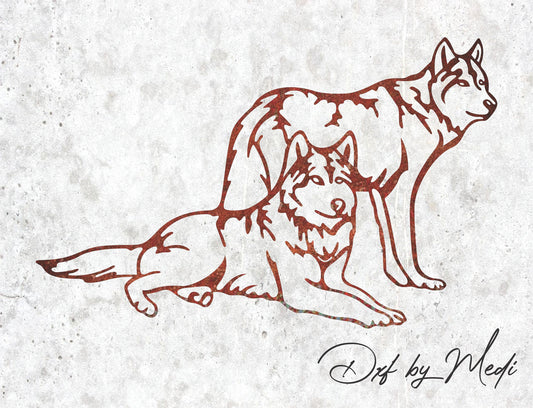 Wolves Wall Decor DXF SVG Files - Perfect for Laser Cut, Waterjet, and Plasma Cutting