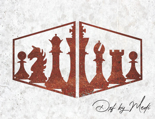 Chess Enthusiast Wall Decor DXF & SVG Files - Perfect for Laser Cut, Waterjet, and Plasma Cutting