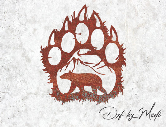 Bear Paw Silhouette DXF & SVG Files - Ideal for Laser Cut, Waterjet, and Plasma Cutting