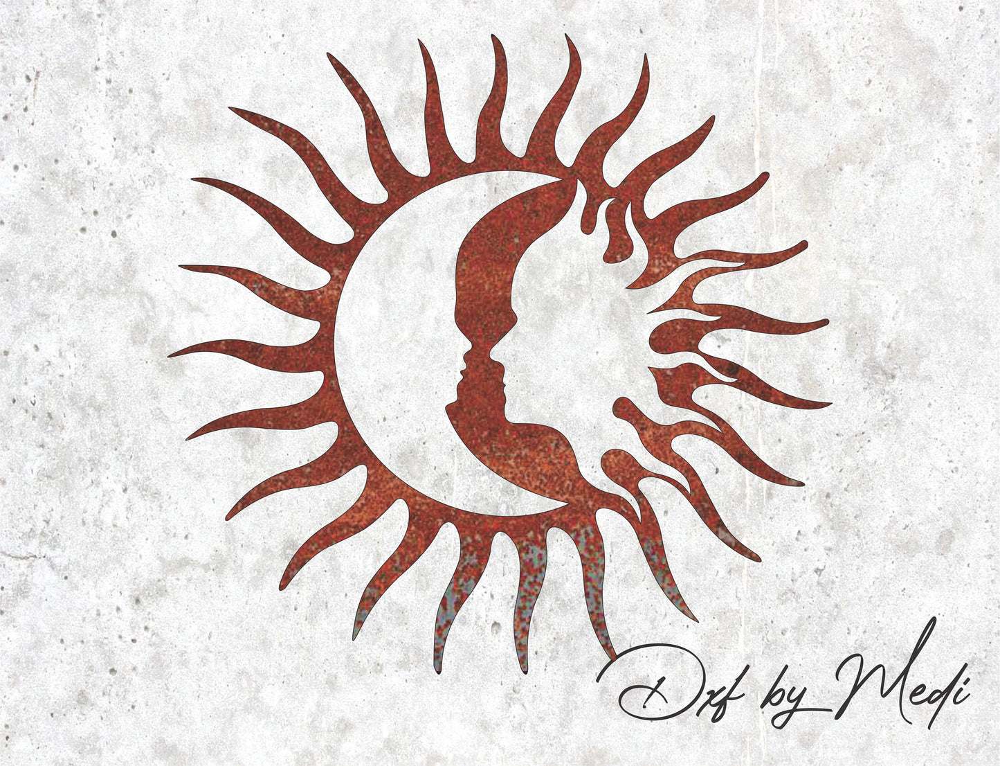 Sun and Moon Celestial Duo DXF SVG File for CNC Plasma, Laser, and Waterjet Cutting