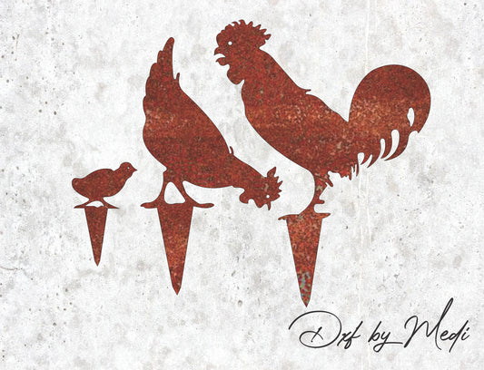 Rooster chicken Yard Garden Stake DXF Cut File for Laser and Plasma Cnc Cutting - DXF SVG files Ready to cut