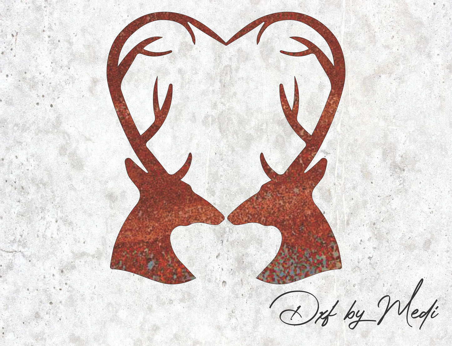 Deer love art - DXF SVG files for Plasma Cnc Laser Waterjet Ready to cut clipart file