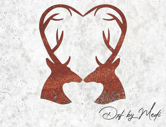 Deer love art - DXF SVG files for Plasma Cnc Laser Waterjet Ready to cut clipart file