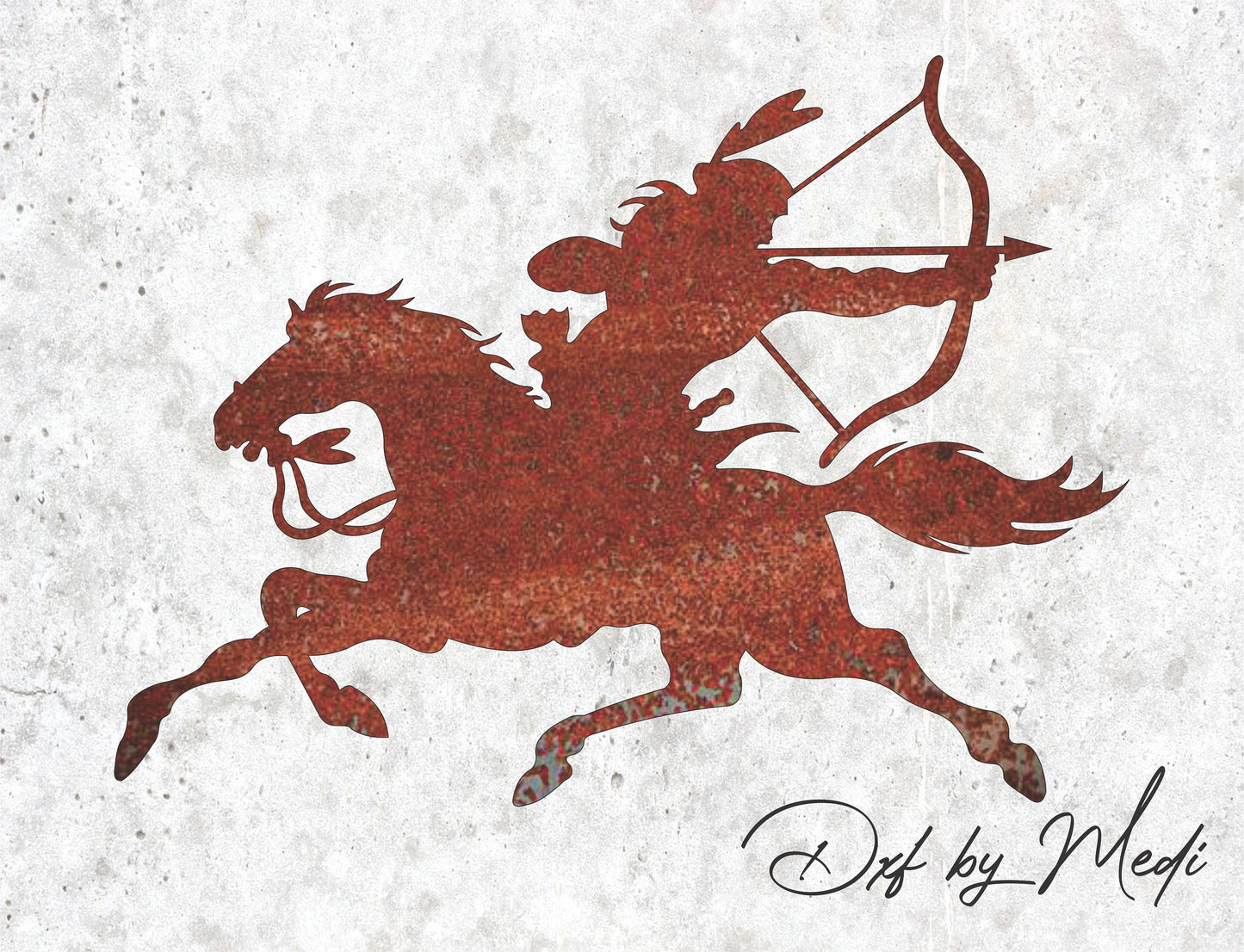 Indian Native American Horse  - DXF SVG files for Plasma Cnc Laser Waterjet Ready to cut clipart file