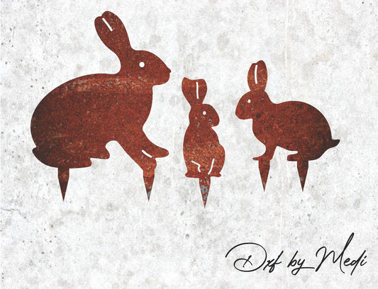 Bunny rabbit Garden Stake DXF SVG Cut File for CNC Plasma and Laser Cutting Waterjet Ready to cut - Easter gift