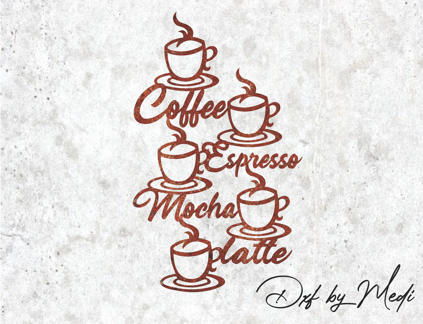 Coffee Espresso wall kitchen sign DXF svg Files - Instant Download for Laser, Plasma, Waterjet Cutting