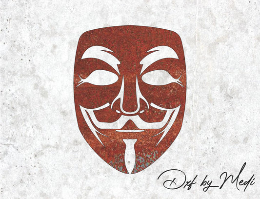 Anonymous Mask DXF SVG File for Cnc plasma laser Cutting - Coastal Decor & DIY Projects