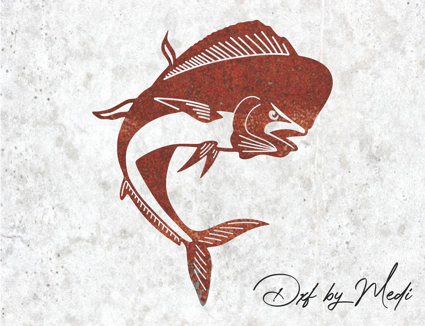 mahi-mahi Fish - DXF SVG files for Plasma Cnc Laser Waterjet Ready to cut- dxf File for DIY Projects