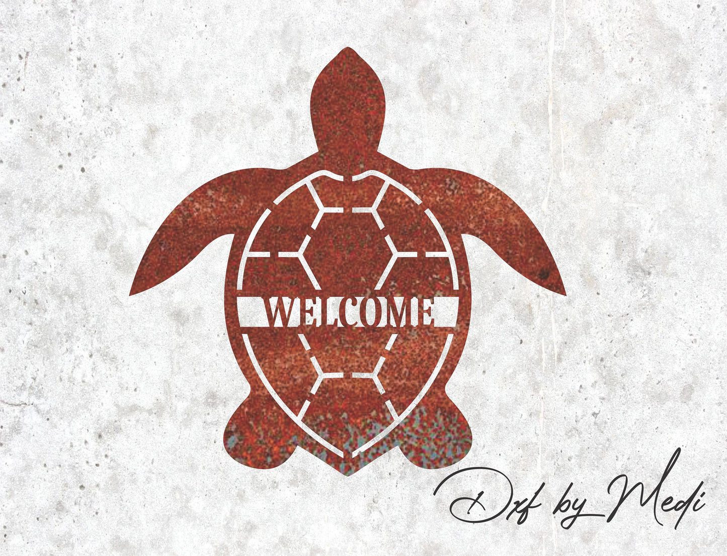 turtle Welcome sign DXF svg Files - Instant Download for Laser, Plasma, Waterjet Cutting