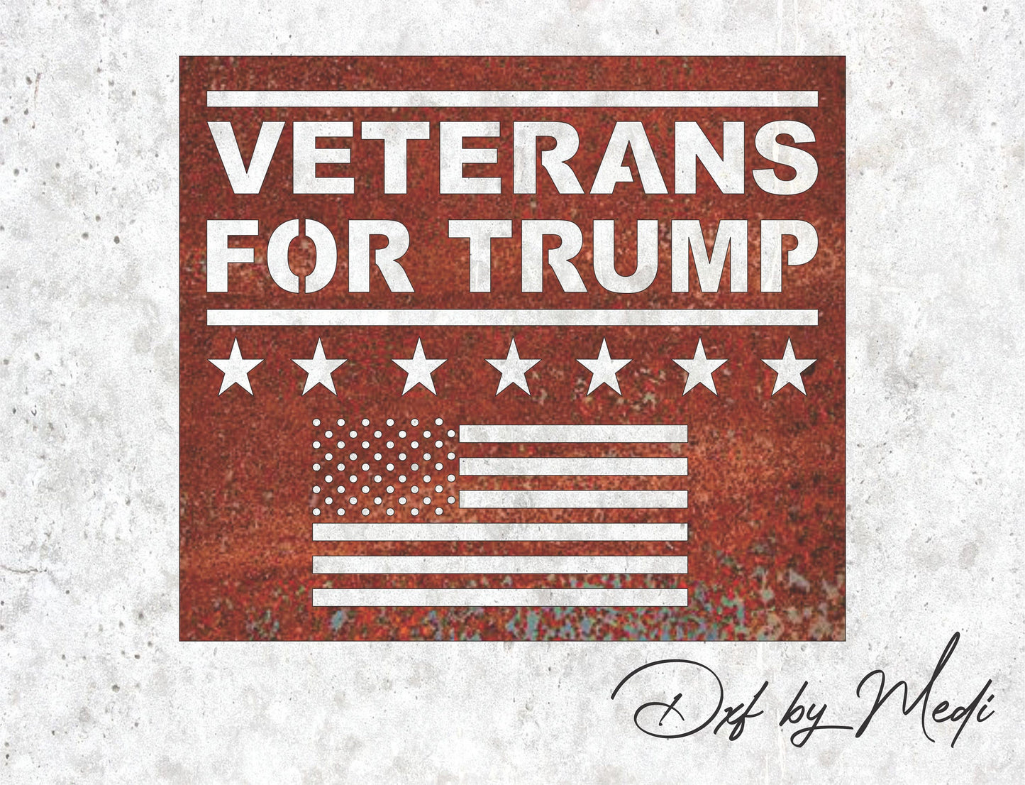 Veterans For Trump USA Map DXF/SVG Files Ready to cut for Plasma Cnc and Laser Cutting