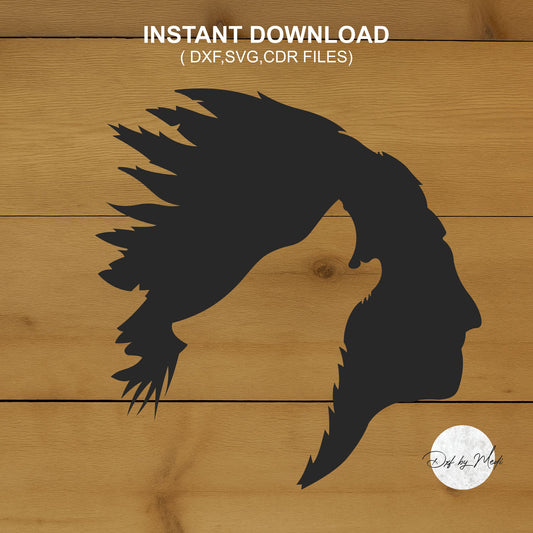 Spirit of the Chief Wolf - Native American DXF SVG Files for CNC Cutting - ready to cut