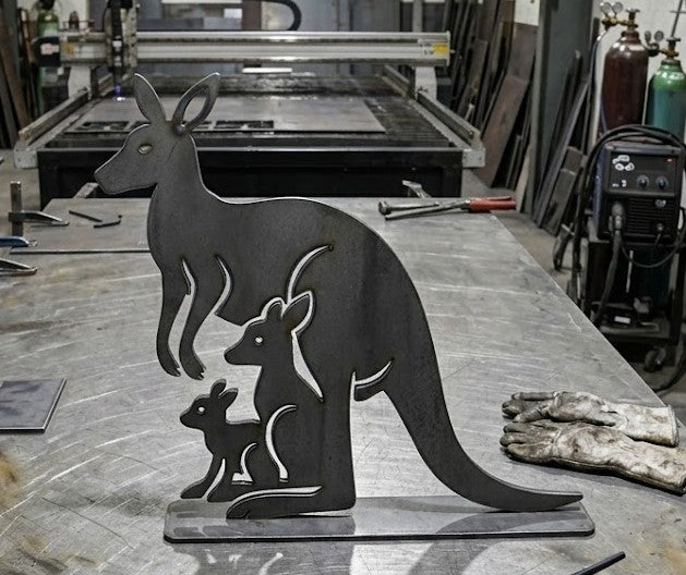 Kangaroo Family Silhouette SVG DXF CDR Laser Cut File
