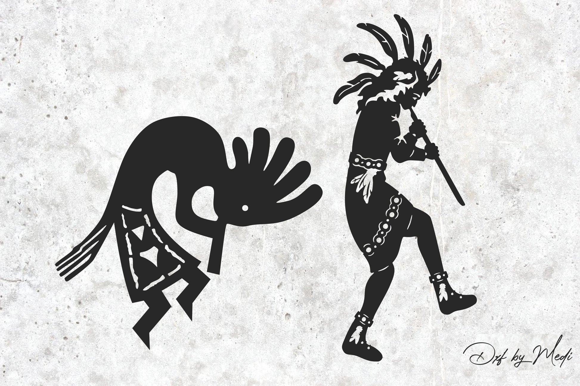 Kokopelli Tribal SVG DXF CDR Files