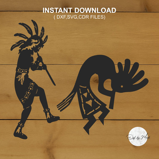 Kokopelli Tribal SVG DXF CDR Files