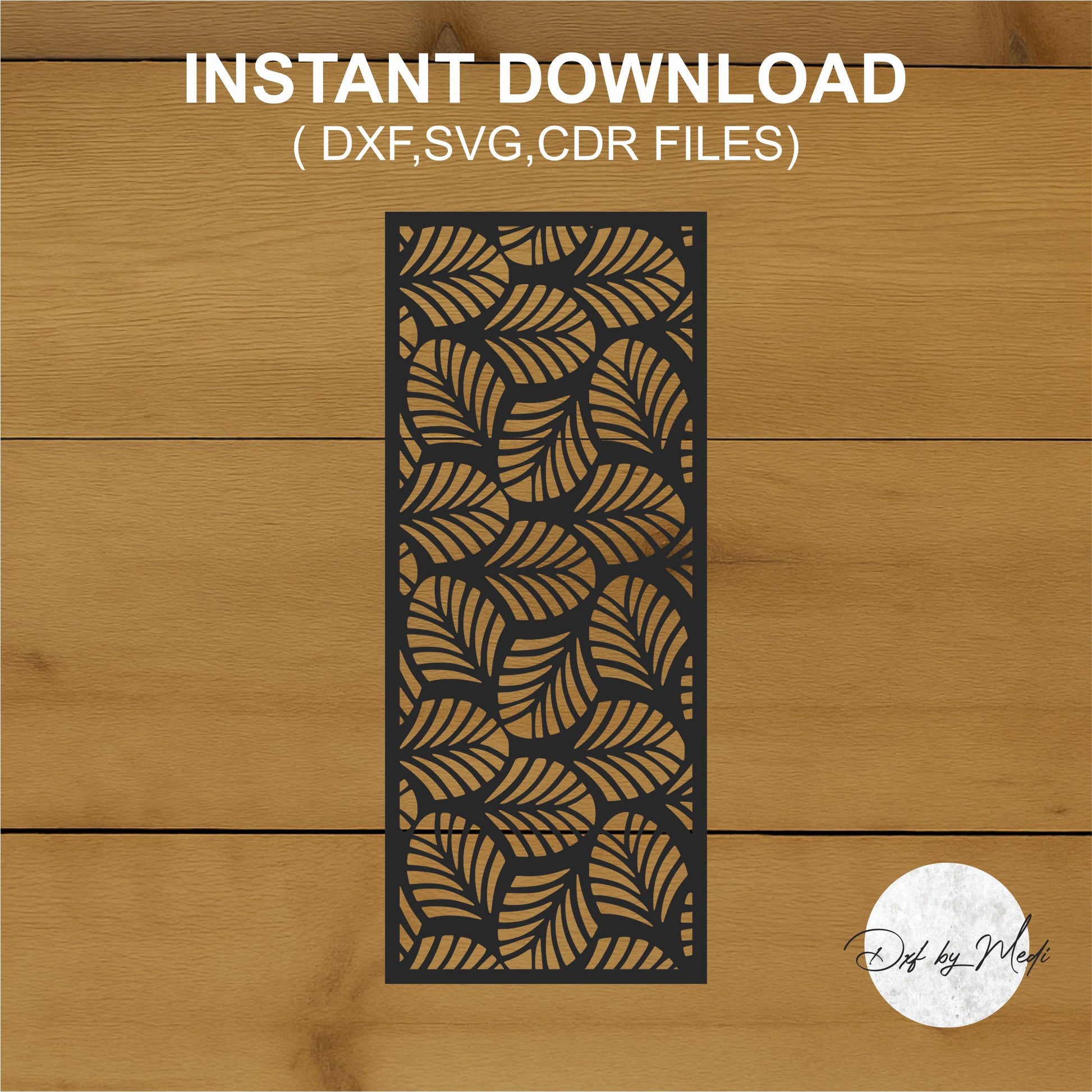 Tropical Leaf Panel DXF CDR SVG Laser Cut Files (Digital Download)