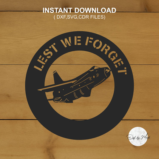 Lest We Forget - Digital DXF, SVG, CDR Files for Laser and Plasma Cutting