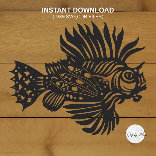 Lion Fish DXF File for Laser and Plasma Cnc Cutting - DXF SVG files Ready to cut