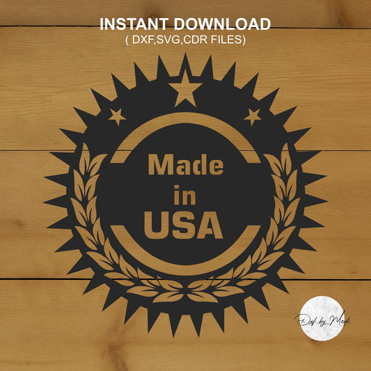 Made in usa sign - DXF SVG files for Plasma Cnc Laser Waterjet Ready to cut clipart file
