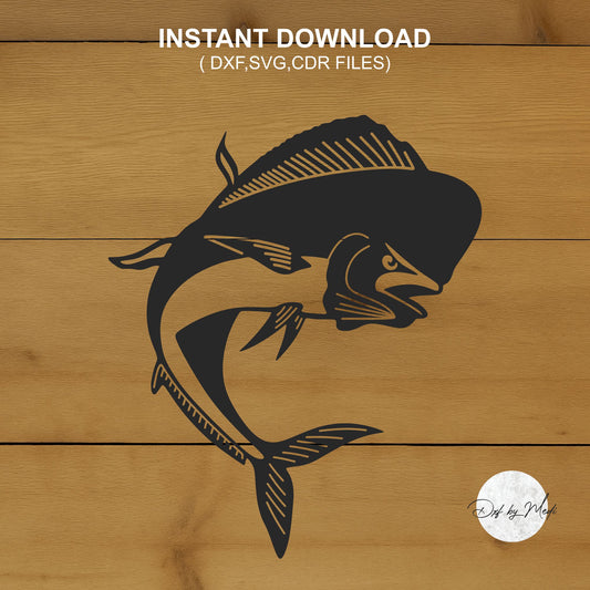 mahi-mahi Fish - DXF SVG files for Plasma Cnc Laser Waterjet Ready to cut- dxf File for DIY Projects
