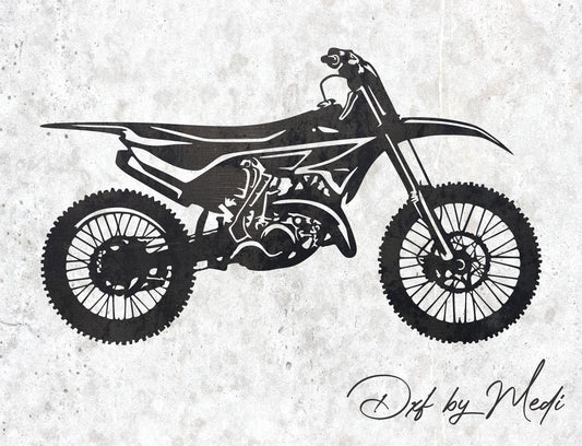 Motocross Silhouette - SVG DXF File for Laser Cutting and CNC