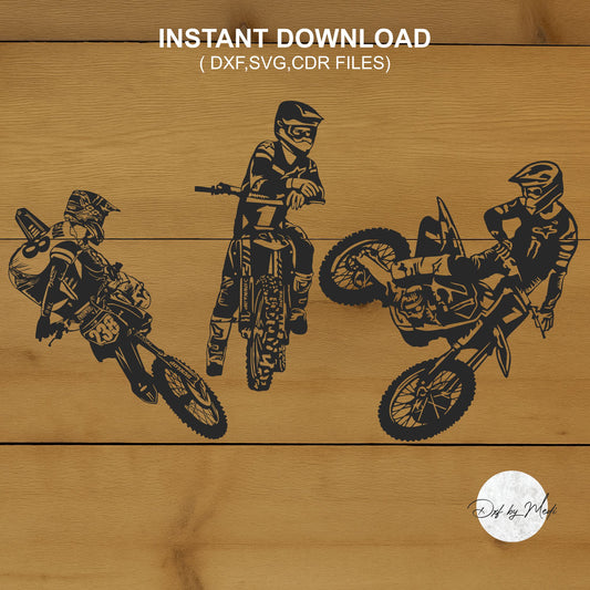 Custom Name Motocross Silhouette - SVG DXF Files for Laser Cutting