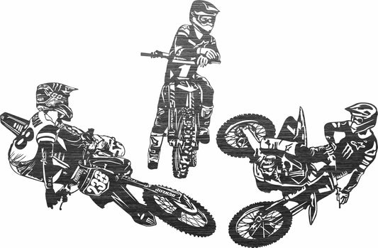 Custom Name Motocross Silhouette - SVG DXF Files for Laser Cutting