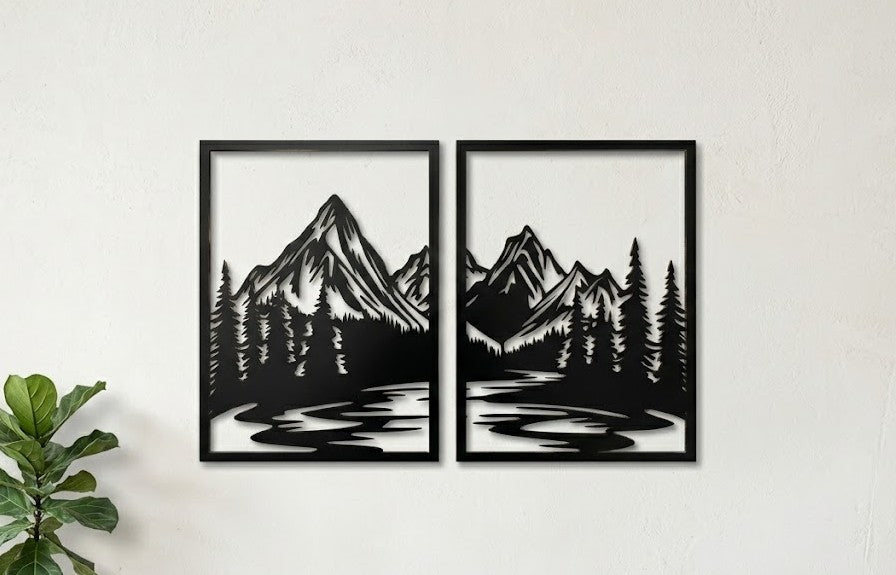 Mountain Landscape Laser Cut Wall Art – SVG DXF CDR Digital File
