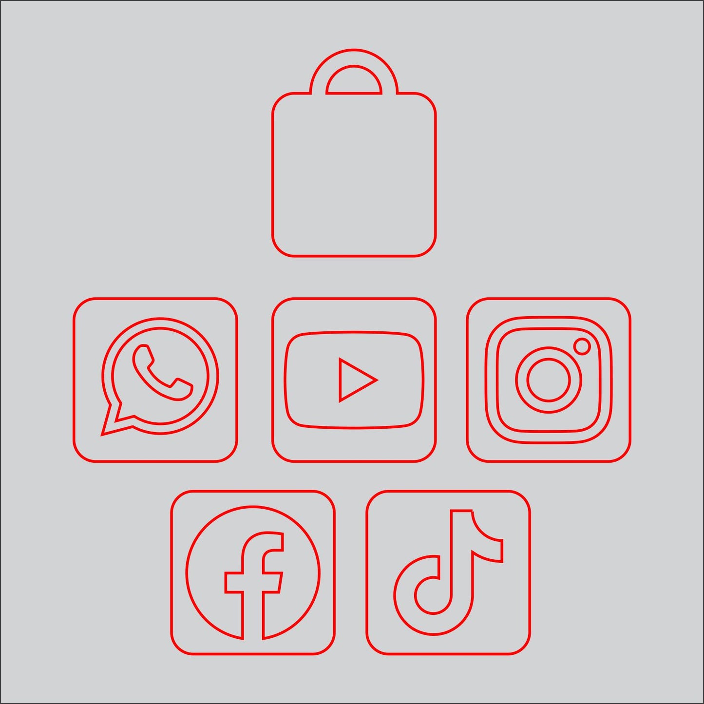 NFC Social Media Keychain Tag Bundle –  CDR Svg Dxf Files