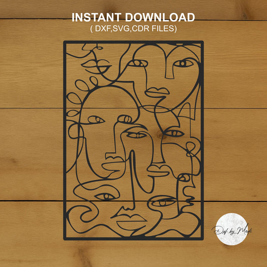 one line drawing art- dxf files for cnc plasma- laser cut files svg one line design for laser