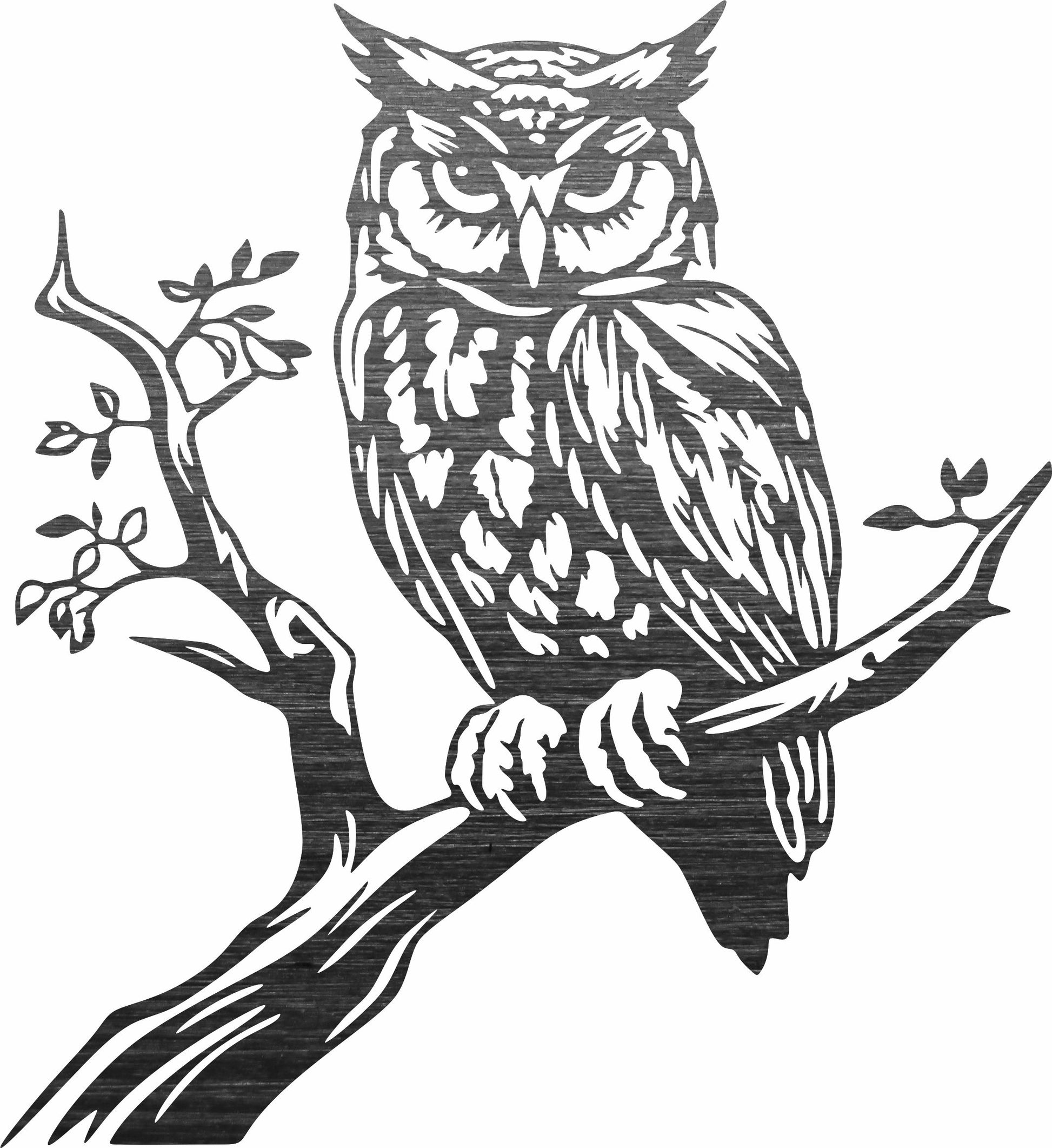 Owl on a Branch - SVG DXF Files for Laser and CNC Cutting