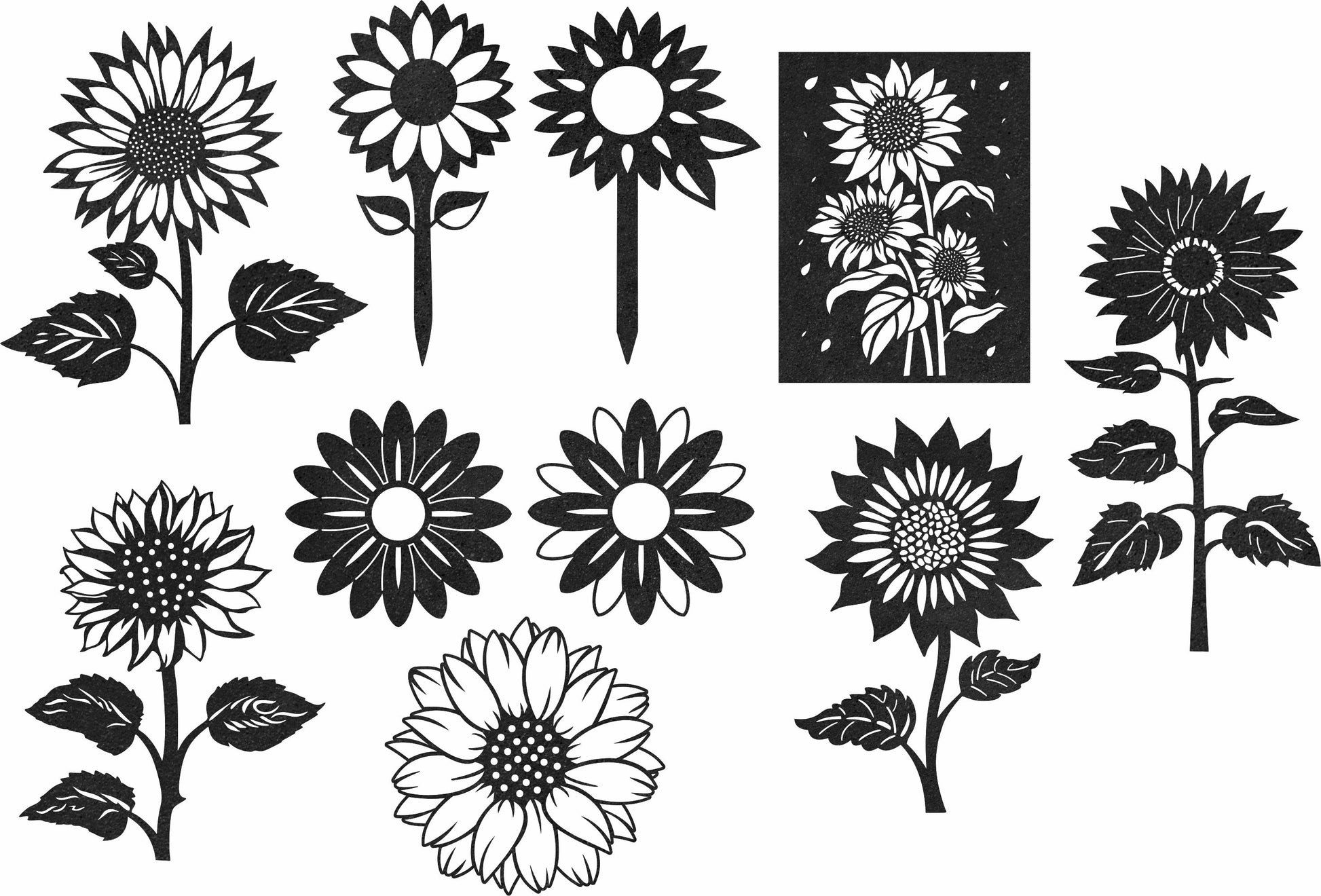 pack Sunflowers - DXF SVG Files for CNC Plasma and Laser Cut