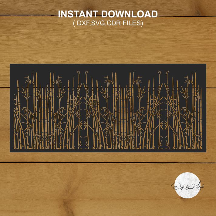 Bamboo Decorative Laser Cut Panel – SVG DXF CDR Digital Download