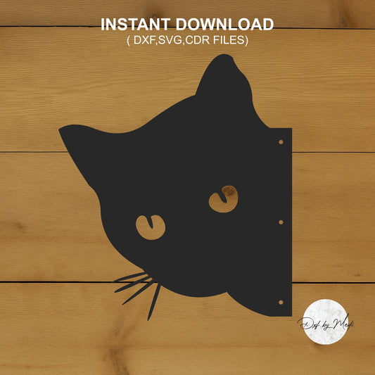 Peeking Cat Tree Stake DXF svg Files - Instant Download for Laser, Plasma, Waterjet Cutting