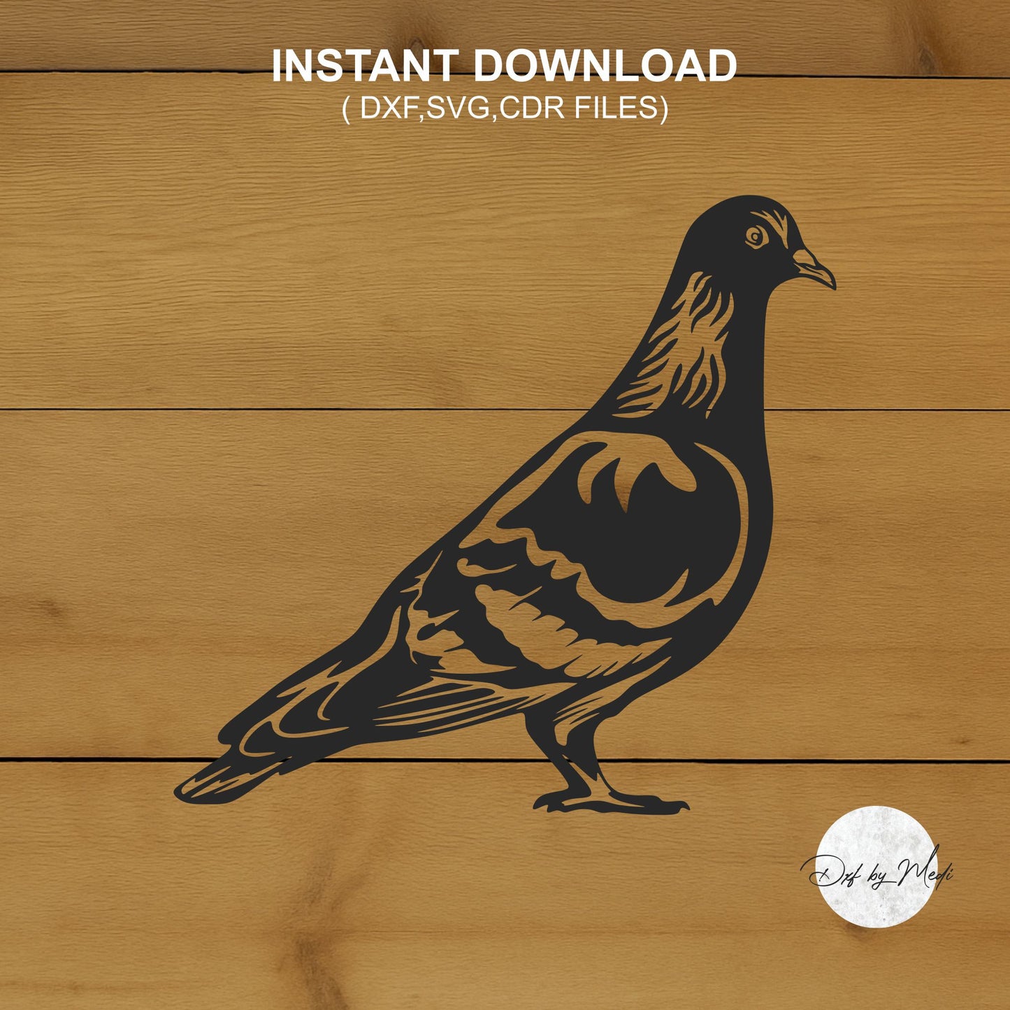 pigeon bird - DXF SVG files for Plasma Cnc Laser Waterjet Ready to cut clipart file