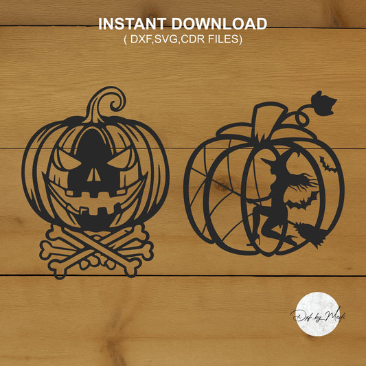 Halloween Pumpkin SVG Bundle – Jack-O’-Lantern & Witch Cut Files