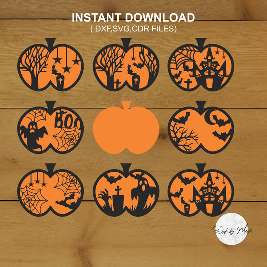 pack pumpkins halloween, 2 layers, Spooky decor sign svg,  Halloween Laser Cut Files, Halloween dxf, cnc plasma, laser cut file