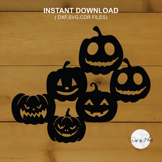 Pumpkin Halloween - DXF SVG files for Plasma Cnc Laser Waterjet Ready to cut clipart file