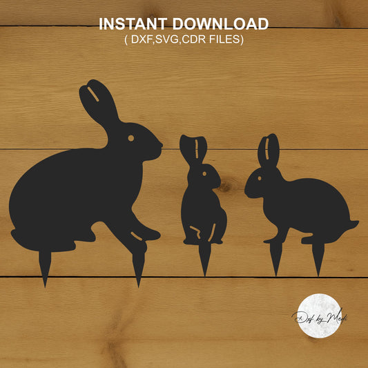 Bunny rabbit Garden Stake DXF SVG Cut File for CNC Plasma and Laser Cutting Waterjet Ready to cut - Easter gift