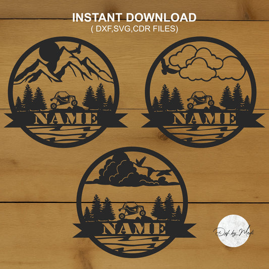 Personalized Side-by-Side Monogram Sign pack - DXF SVG File for Cnc plasma laser Cutting