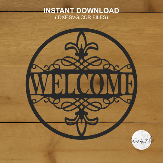 Welcome Wall Sign DXF SVG File for Cnc plasma laser Cutting - Rustic Decor & DIY Projects