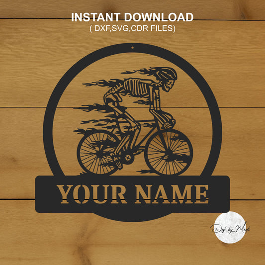Personalized Skull Ride Bicycle - Customizable DXF SVG files for Plasma Cnc Laser Waterjet Ready to cut- dxf File for DIY Projects