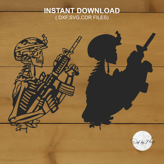 skull soldier multilayers - DXF SVG files for Plasma Cnc Laser Waterjet Ready to cut clipart file